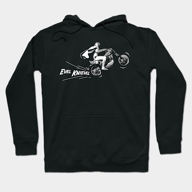 Evel Knievel vintage blackand white Hoodie by jerrysanji